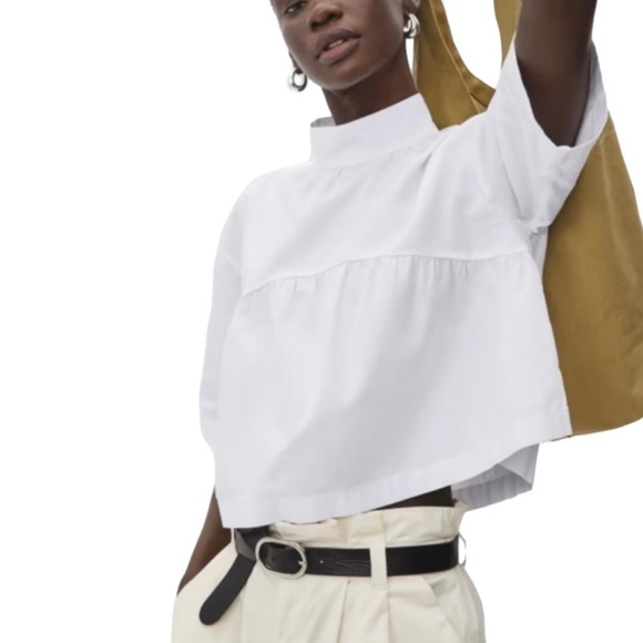 Everlane The Tiered Mockneck White Top Small - Picture 10 of 10